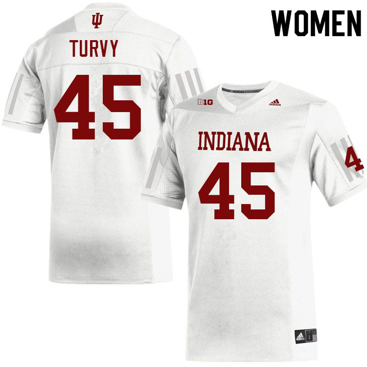 Women #45 Andrew Turvy Layne Indiana Hoosiers College Football Jerseys Sale-White